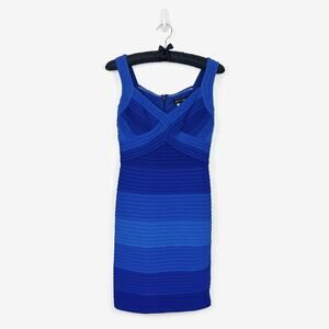 Tadashi Shoji Bandage Mini Dress Extra Small Blue Ombre Bodycon Glam Cocktail